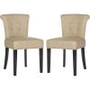 Safavieh Mercer Collection Carol Charcoal Linen Ring Dining Chair(Beige)