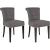 Safavieh Mercer Collection Carol Charcoal Linen Ring Dining Chair(Grey)