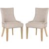 Safavieh Mercer Collection Lester Dining Chairs, Zebra Grey, Set of 2(Birch)
