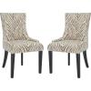 Safavieh Mercer Collection Lester Dining Chairs, Zebra Grey, Set of 2(Grey)