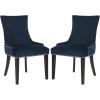 Safavieh Mercer Collection Lester Dining Chairs, Zebra Grey, Set of 2(Navy)