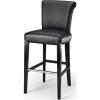 Safavieh Mercer Collection Seth Black Leather 25.9-inch Bar Stool(Black)