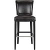 Safavieh Mercer Collection Seth Black Leather 25.9-inch Bar Stool(Brown)