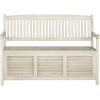 Safavieh Outdoor Collection Brisbane Grey Storage Bench(Distressed/White)