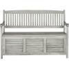 Safavieh Outdoor Collection Brisbane Grey Storage Bench(Grey)