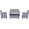 Safavieh Outdoor Collection Figueroa Black and White 4-Piece Patio Set(Navy / White)