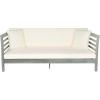 Safavieh Outdoor Collection Malibu Antiqued White/ Navy Acacia Wood Cushioned Daybed(Ash Grey / Beige)
