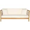 Safavieh Outdoor Collection Malibu Antiqued White/ Navy Acacia Wood Cushioned Daybed(Natural / Beige)