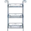 Safavieh Outdoor Collection Noreen Antique White 3 Tier Shelf(Mossy Blue)