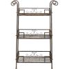 Safavieh Outdoor Collection Noreen Antique White 3 Tier Shelf(Rustic Brown)