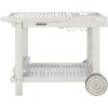 Safavieh -Outdoor Collection Orland Natural Wood Tea Trolley Cart(White)