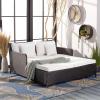 Safavieh Outdoor Collection PAT7500 Daybed, Black/Light Grey(Black/Beige)