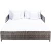 Safavieh Outdoor Collection PAT7500 Daybed, Black/Light Grey(Grey Brown/White)