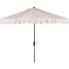 Safavieh Outdoor Elegant Valance 11-Foot Round UV Protected Umbrella(Beige/White)