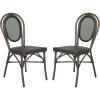 Safavieh Outdoor Living Collection Ebsen Wicker Side Chairs, Black, Set of 2