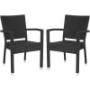 Safavieh Outdoor Living Collection Kelda Wicker Arm Chairs(Black)
