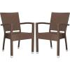 Safavieh Outdoor Living Collection Kelda Wicker Arm Chairs(Brown)