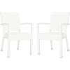 Safavieh Outdoor Living Collection Kelda Wicker Arm Chairs(White)