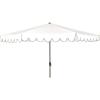 Safavieh Outdoor Venice 11-Foot Round Crank UV Protected Umbrella(White/Black)