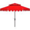Safavieh Outdoor Venice 9-Foot Round Double Top Crank UV Protected Umbrella(Red)
