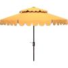 Safavieh Outdoor Venice 9-Foot Round Double Top Crank UV Protected Umbrella(Yellow)