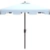 Safavieh Outdoor Zimmerman White 7’6″ Square Market UV Protected Umbrella(Baby Blue/White)