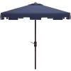 Safavieh Outdoor Zimmerman White 7’6″ Square Market UV Protected Umbrella(Navy/White)