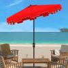 Safavieh Outdoor Zimmerman White 7’6″ Square Market UV Protected Umbrella(Red/White)