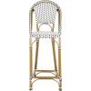 Safavieh PAT4038C Outdoor Collection Zaid White Stackable 30-inch Bar Stool(Black/White)