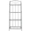 Safavieh PAT5014A Collection Amaris Rusty Orange Wrought Iron 4 Tier Outdoor Bakers Rack Shelve(Antique Dark Green)