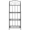 Safavieh PAT5014A Collection Amaris Rusty Orange Wrought Iron 4 Tier Outdoor Bakers Rack Shelve(Black)