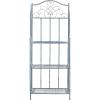 Safavieh PAT5014A Collection Amaris Rusty Orange Wrought Iron 4 Tier Outdoor Bakers Rack Shelve(Mossy Blue)