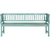 Safavieh PAT6732A Outdoor Collection Brentwood Bench(Beach House Blue / Beige)