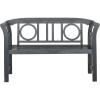 Safavieh PAT6743K Outdoor Collection Moorpark Grey 2 Seat Bench, Dark Slate Gray(Ash Grey)