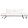 Safavieh PAT6745A Outdoor Collection Tandra Grey Modern Contemporary Daybed Day Bed(Ash Grey / Beige)