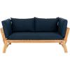 Safavieh PAT6745A Outdoor Collection Tandra Grey Modern Contemporary Daybed Day Bed(Natural / Navy)