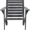 Safavieh PAT6746A Outdoor Collection Lanty Teak Adirondack Side Chair(Dark Slate Gray)