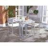Safavieh PAT6754A Collection Wilton Teak and Navy Balcony Corner Lounge Outdoor Set(Ash Grey / White)
