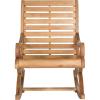 Safavieh PAT7016A Outdoor Collection Sonora Ash Grey Rocking Chair(Teak)