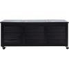 Safavieh PAT7038A Outdoor Collection Elina Teak 47.2″ Cushion Deck Box(Black)
