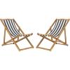 Safavieh PAT7040A SET2 Outdoor Collection Loren Teak(Natural / Black Stripe)
