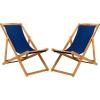Safavieh PAT7040A SET2 Outdoor Collection Loren Teak(Natural / Navy)