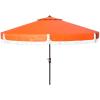 Safavieh PAT8008A Collection Milan Fringe Navy and White 9Ft Crank Outdoor Push Button Tilt Umbrella(Orange)