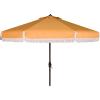 Safavieh PAT8008A Collection Milan Fringe Navy and White 9Ft Crank Outdoor Push Button Tilt Umbrella(Yellow/White)