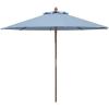 Safavieh PAT8009A Collection Cannes Beige 9Ft Wooden Outdoor Umbrella, 9-Foot(Baby Blue)