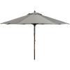 Safavieh PAT8009A Collection Cannes Beige 9Ft Wooden Outdoor Umbrella, 9-Foot(Gray)