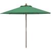 Safavieh PAT8009A Collection Cannes Beige 9Ft Wooden Outdoor Umbrella, 9-Foot(Hunter Green)
