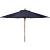 Safavieh PAT8009A Collection Cannes Beige 9Ft Wooden Outdoor Umbrella, 9-Foot(Navy)