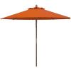 Safavieh PAT8009A Collection Cannes Beige 9Ft Wooden Outdoor Umbrella, 9-Foot(Orange)