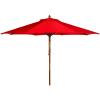 Safavieh PAT8009A Collection Cannes Beige 9Ft Wooden Outdoor Umbrella, 9-Foot(Red)